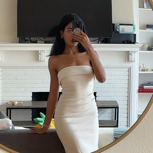 Aritzia Babaton Eyecatcher Cream Midi Dress